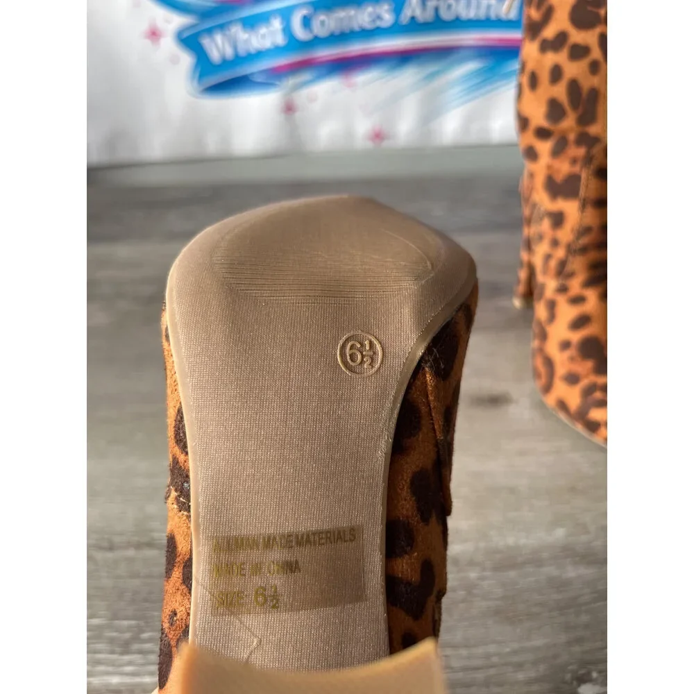 Wild Diva Tall Cheeta Boots (Size W6.5)